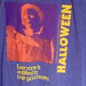 Halloween XL Shirt Heathered Purple Retro John Carpenter Yellow Orange Horror